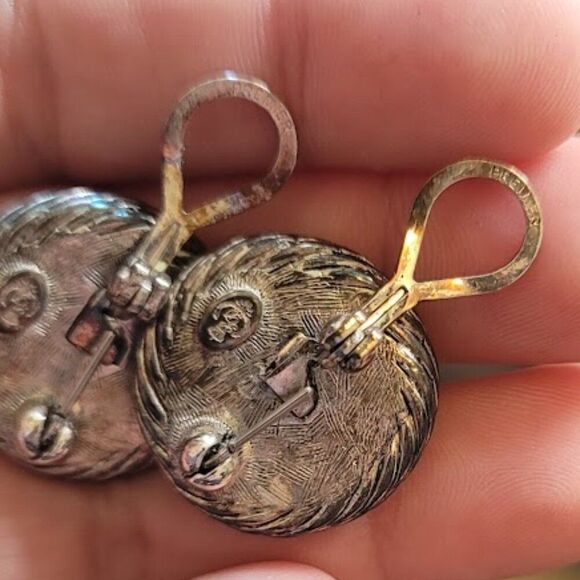 Premier Designs Matte Gold & Silver Filigree Pattern Earrings - Picture 8 of 8